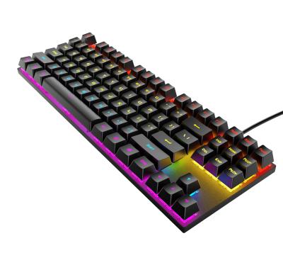 China Plug & Play Popular K400 Wired Mechanical Keyboard 87 Keys RGB Backlit Computer Gaming Keyboard For Games for sale