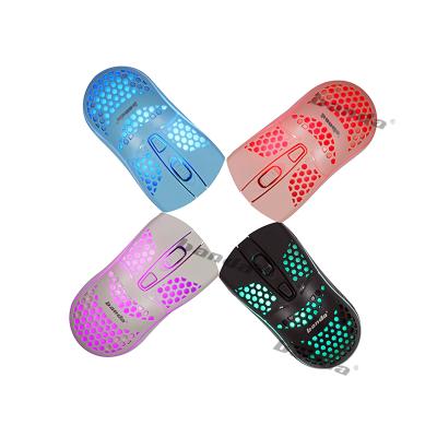 China RGB Light Cavity Out Honeycomb Design Optical Mouse Computer Extreme Light Mouse RGB Gaming Glowing Mouse for sale