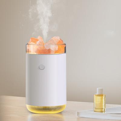 China 260ml Car Electric Salt Lamp Stone Essential Oil Diffuser Cool Mist Maker Essential Oil Diffuser Car Humidifier for sale