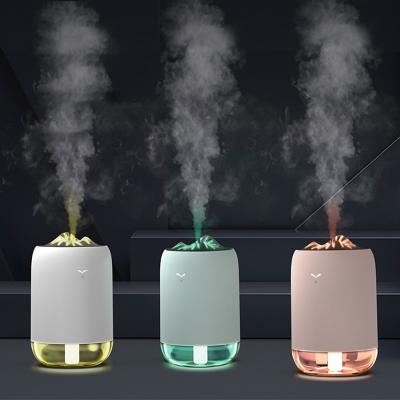 China Led Personal Space Air Humidifier Light Mist and Humidifier 260ml Mini Flame Humidifier H2O Electric Stone Night Manufacturer for sale