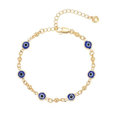 China Factory Wholesale FASHIONABLE Exquisite Evil Eyeball Alloy Gold Bangle Blue Bracelet for sale