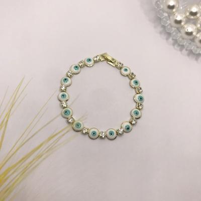 China FASHIONABLE New Listing Handmade Lucky Eyes Gold Plated Evil Blue Eye Chain Bracelets Bangles For Women for sale