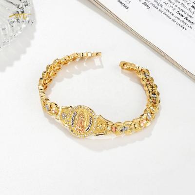 China Religious White Women's JML Zircon Bracelet Maria Plated Tricolor Christian Quality for sale