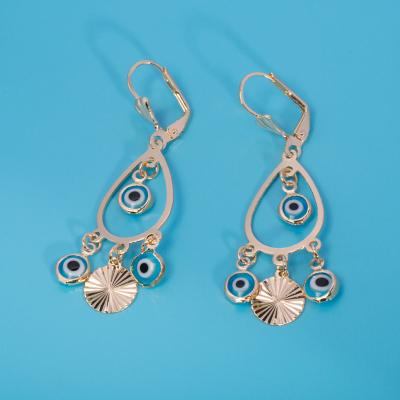 China FASHIONABLE Virgin Mary And Devil Vintage Jewelry 'S Latest Maid's Eye Gold Plated Long Monki Earrings for sale