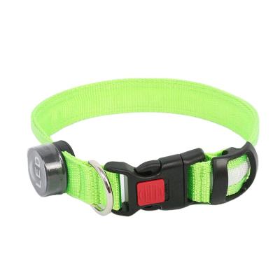 China Sustainable Nylon Material 500*25mm Rechargeable Pet Led Waterproof Collar For Dogs for sale