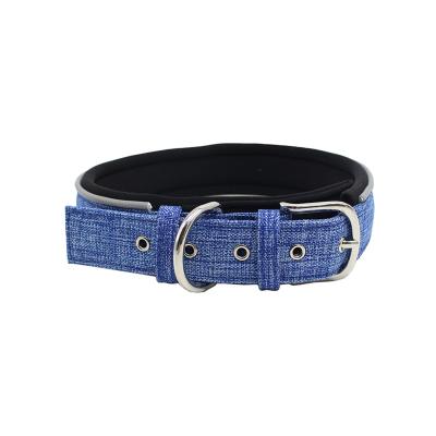 China 460*20mm Padded Adjusting Neoprene Padded Canvas Reflective Brand High Quality Dog Collar for sale