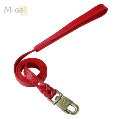 China Personalized Durable Leather Dog Leash Metal Dog Collar Rope Walking Chains For Dogs Vegan Leather for sale