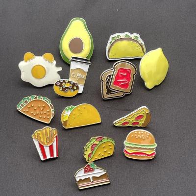 China Custom Soft Lapel Pin Food Theme Hard Enamel Metal ALLOY Design Enamel Free Sample Logo Free Sample Gold Plated Pins With Glitter for sale