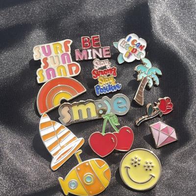 China Wholesale Qinsource Design Blossom Tree Metal Badge ALLOY Qinsource Design Anime Hard Hat Enamel Pin Custom Logo Cartoon Maker With Glitter for sale