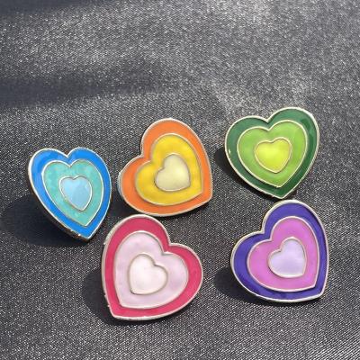 China ALLOY Qingdao Manufacturer Customized Metal Heart Enamel Pin Badge Birthday Pin Holiday Celebration Lapel Pins Qinsource Design for sale