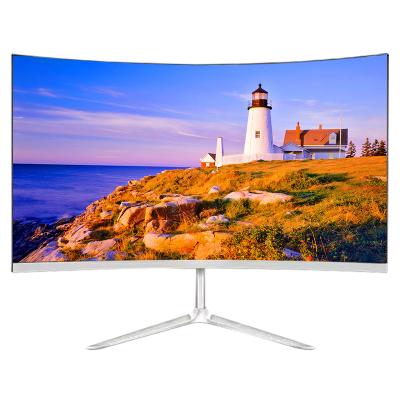 China Curved 24 Inch Full HD 1080P Widescreen LED Curved PC Desktop Monitors Computer LCD Display White 75hz Monitor for sale