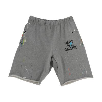 China 100% cotton gallery department ink splashing shorts high street style trend fashion hand painted shorts for sale