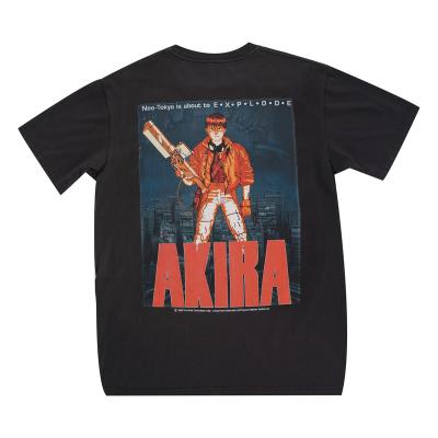 China Akira Casual Short Sleeve Indie Originality Washed Nostalgic Short Sleeves 1980s Classic Style for sale