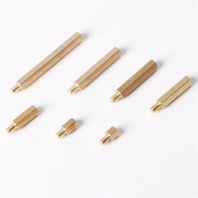 China Custom Brass Screw Copper Standoff Knurled Copper Studs Connectors Single Head Round Straight Grain Copper Bolt for sale