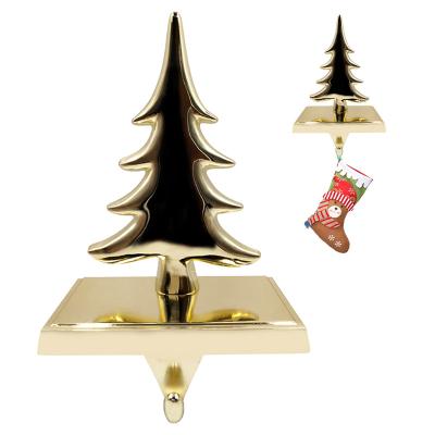 China Hot Selling Christmas Popular Gift Christmas Stocking Holder, 2D Metal Tree Stocking Hook for sale