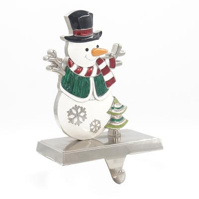 China Popular Christmas Gift China Private Label Christmas Decoration Snowman Stocking Holder Christmas Ornaments for sale