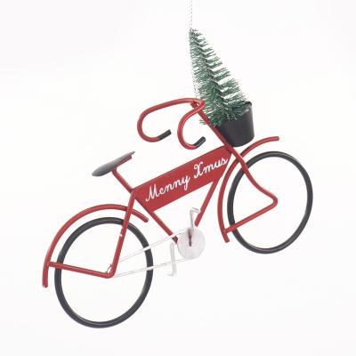 China Chirstmas Decor Custom Logo Desk Decor Bike Shape Christmas Hanging Ornaments for Desk Table for sale