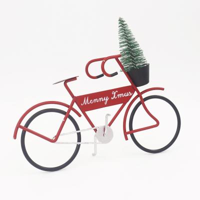 China Chirstmas Logo Bike Shape Home Decor Customized Table Decor Ornaments Bicycle Desk Decoration for sale