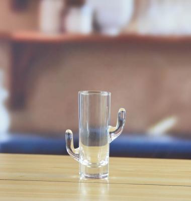 China Wholesale Viable Handmade Funny Cactus Spirits Shot Glass Embossed Funny Shot Glass For Party Bar for sale