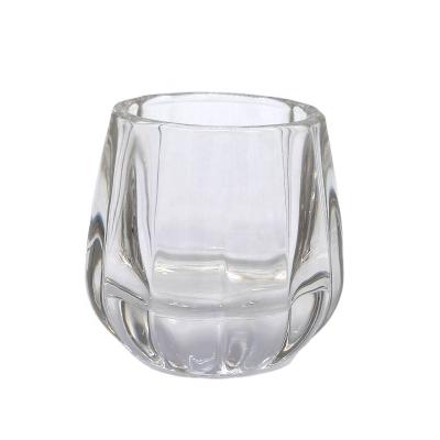 China Home Decoration Pumpkin Shaped Glass Candle Holder Embossed Tealight Holder Decorative Votive Glass Candle Holder for sale