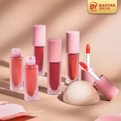 China Pigmented Matte Pink Lip Gloss Tube With Custom Logo for sale