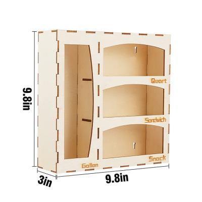 China Europe Wooden Kitchen Food Plastic Bag Assorted Organizer Box Ziplock Bags Container Sandwich Bag Box for sale