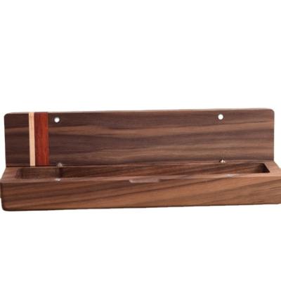 China Art Black Walnut Maple Wood Huanghua Folk Pear Pen Wooden Box for sale