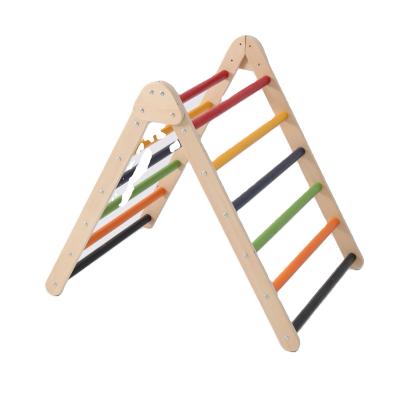 China For Well-designed Climbing Frame Kids Action Ability Kids Playground Climber Triangle Wooden Frame Price for sale