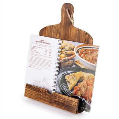 China Europe Style Cutting Board Wooden Book Stand Cooking Book Holder Wooden Kitchen Cooking Recipe Cookbook Stand for sale