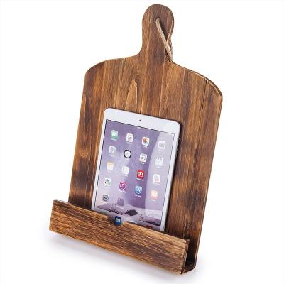 China Europe Brown Chopper Medium Style Wooden Recipe iPad Tablet Stand With Stand for sale