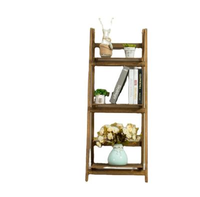 China Low Price Wooden Pot Shelf Rack Wooden Flower Display Rack Customized Shape for sale