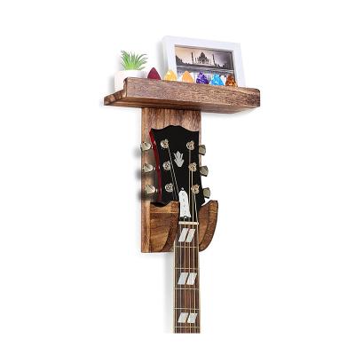 China Adjustable Double Wall Guitar Hanger Wall Mount Ukulele Wooden Rack Hanging Rack (Size) With Pick Rack for sale