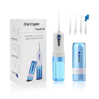 China Removes 99% Debris and Bacterial Portable Electric Rechargeable Dental Oral Irrigator Travel Teeth Food Remover with 4 Modes 5 Spare Tips for sale