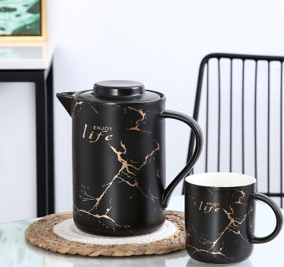 China Sustainable Home Office Used Nordic Style Porcelain Mug Decal Printing Drink Beware Tea Coffee Mug With Lid for sale