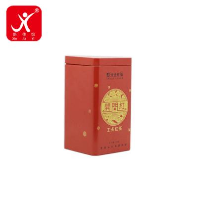 China Tea factory custom tinplate packaging tube tea tin cans tin metal plate rectangular black cans for sale