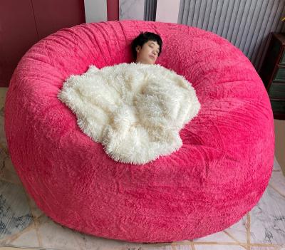 China Dropshipping Removable Cover Giant Fur Bean Bag Cover Floor Seat Couch Around Round Faux Bean Bag Soft Fluffy Lazy Bean Bag Camouflage Sofa for sale