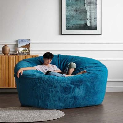 China Dropshipping Large Foam Bag Extra Large Memory Foam Lazy Filling Giant Round Bean Bag Lounge Bean Bag Chair Sofa Chair Bed (Size) for sale