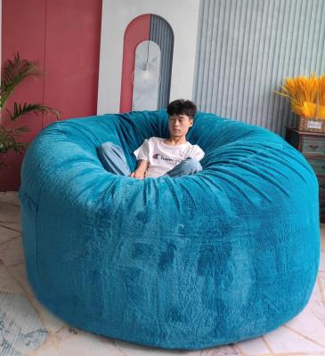 China (Size) soft fluffy fleece large lounge bean bag fur wool sofa party adjustable dropshipping lazy floor seat no filler bean bag without beans for sale