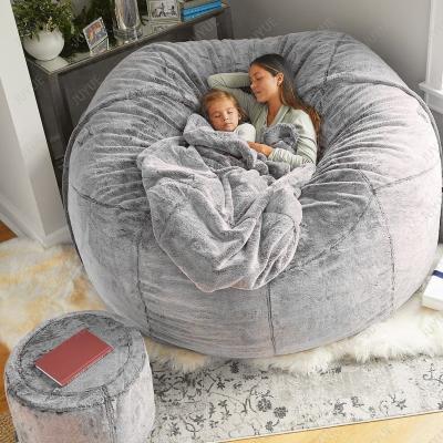 China (Size) Dropshipping Adjustable Living Room Furniture Comfortable Soft Filler Extra Large Fur Bean Bag Chair Cushion For Party Not Relax for sale