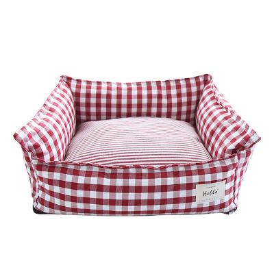 China Travel Dropshipping Safety Washable Comfortable Pet Sofa Extra Firm Cotton Breathable Rectangle Nest Puppy Sleeping Bag Cushion Dog Bed for sale