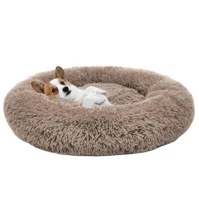 China Dropshipping Pet Sofa Bed Cat Cushion Travel Ultra Soft Washable Beds Products Washable Faux Fur Dog Plush Around Luxury Dog Bed for sale