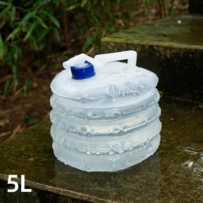 China PE Car 5L Water Bucket Storage Bucket Folding Outdoor Plastic Telescopic Water Bag With Tap PE Drinking Water Bag Camping Equipment for sale