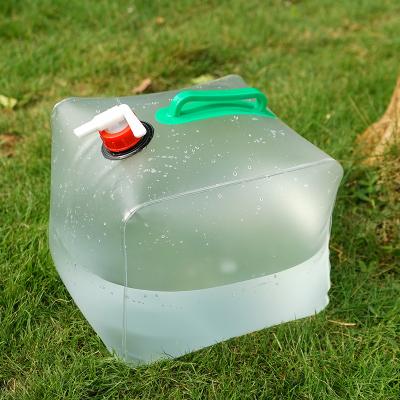 China 10L Large Capacity PVC Transparent Folding Outdoor Bucket Tour Water Bottle Self-propelled Drinking Bag for sale