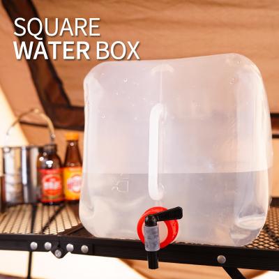 China PE Bucket 20L Portable Large Capacity Car Water Bottle Water Tool Four-Corner Drinking Camping Drinking Water Bag for sale