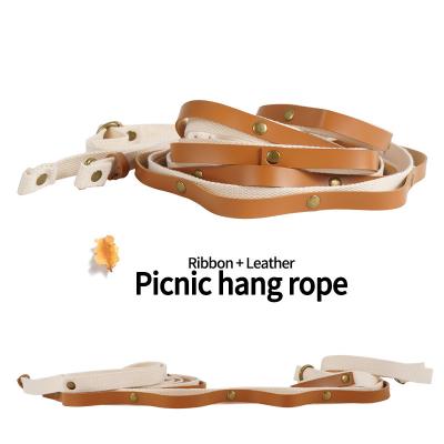 China 2022 New Outdoor Multi Functional Products Camping Rope Hanger Equipment Clothesline Tent Leather Hanging Camping Accessories for sale