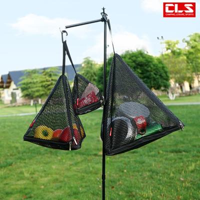 China Foldable Outdoor Triangular Drying Storage Net Foldable Net Storage Basket Camping Hanging Net PVC Materials for sale