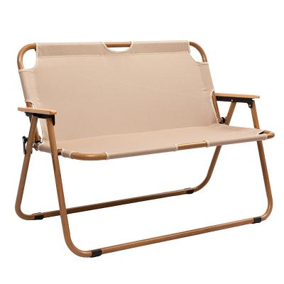 China Shiren Two Person Folding Portable Modern Camping Bench Double Seat Beach Chair Durable Outdoor Ultralight for sale