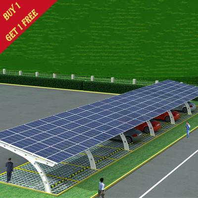 Cina i sistemi solari del Carport 60kw per parcheggio coperto che parcheggia il pannello Frameless PV hanno frantumato il montaggio del parcheggio solare dell'automobile hanno sparso in vendita