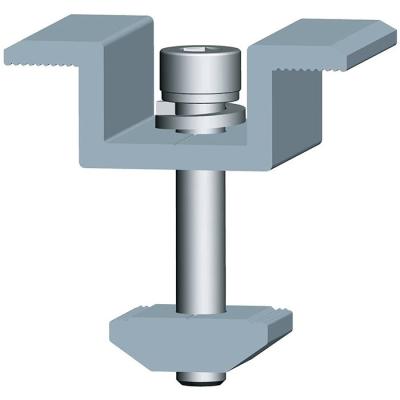 China Dach u. Grundmittlerer Enden-AluminiumSonnenkollektor klemmt die Befestigung von Ausrüstungen für Solarstruktur-System fest zu verkaufen