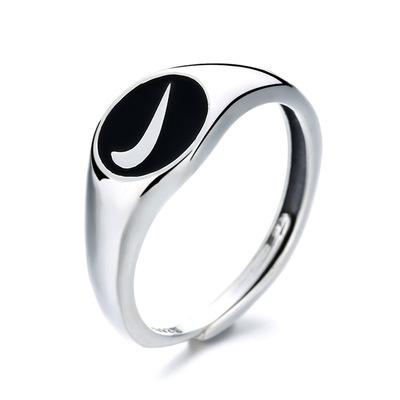 China Vintage NINE Classic New Arrival Men's Ring Men's Ring Black Jewelry Sterling Silver 925 Hip Hop Ring for sale